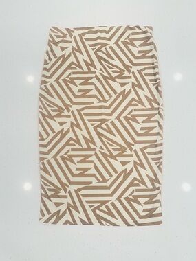 Angele & Ricky Beige Geo-Print Pencil Skirt - Women's